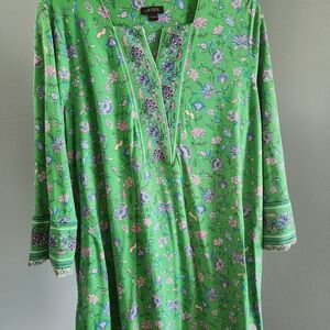 J. Jill Green Floral Patterned Dress